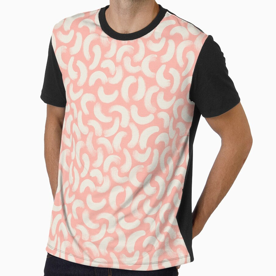 Boho gouache brush strokes in pastel coral by Illustrated by Nat