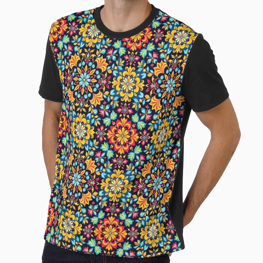 Retro 70s Boho Mandala with floral ornaments by pASob-dESIGN
