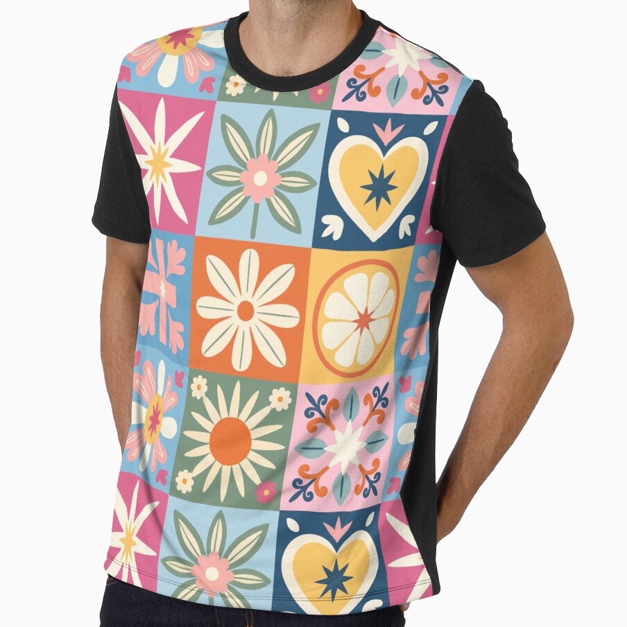 Modern Pastel Boho Floral Patchwork Quilt Seamless Pattern Folk Scandinavian Style by FRH Design ⭐⭐⭐⭐⭐