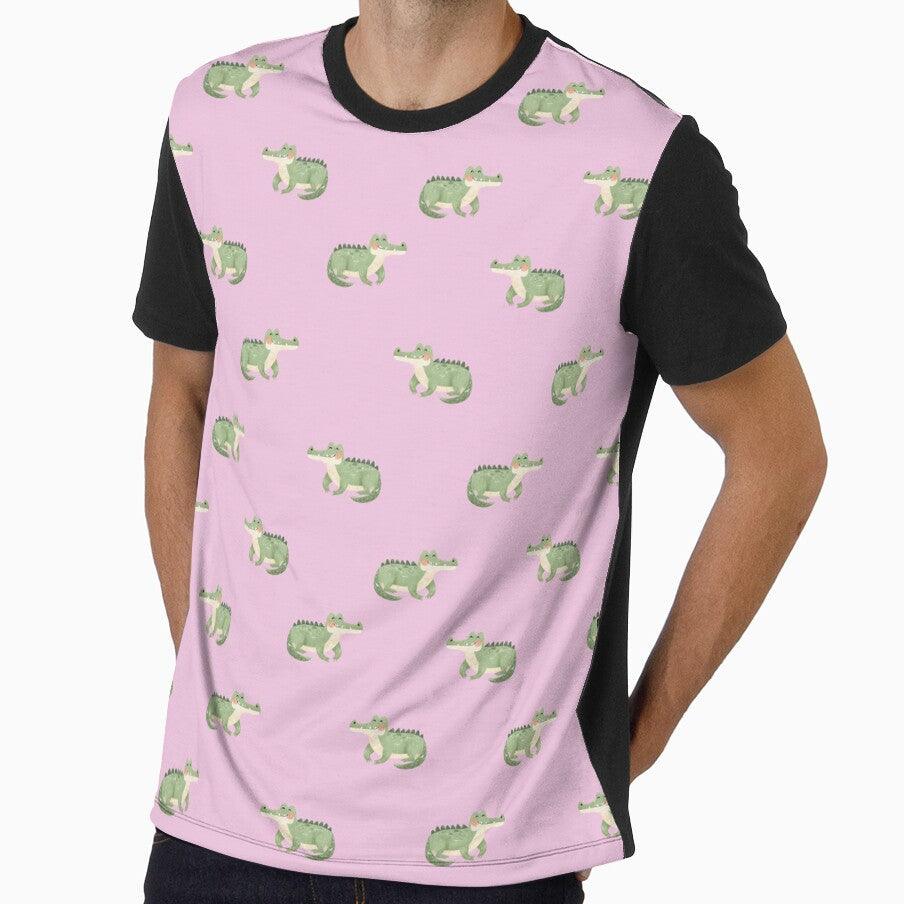 Watercolor Crocodiles on Light Pink by KSimpson838