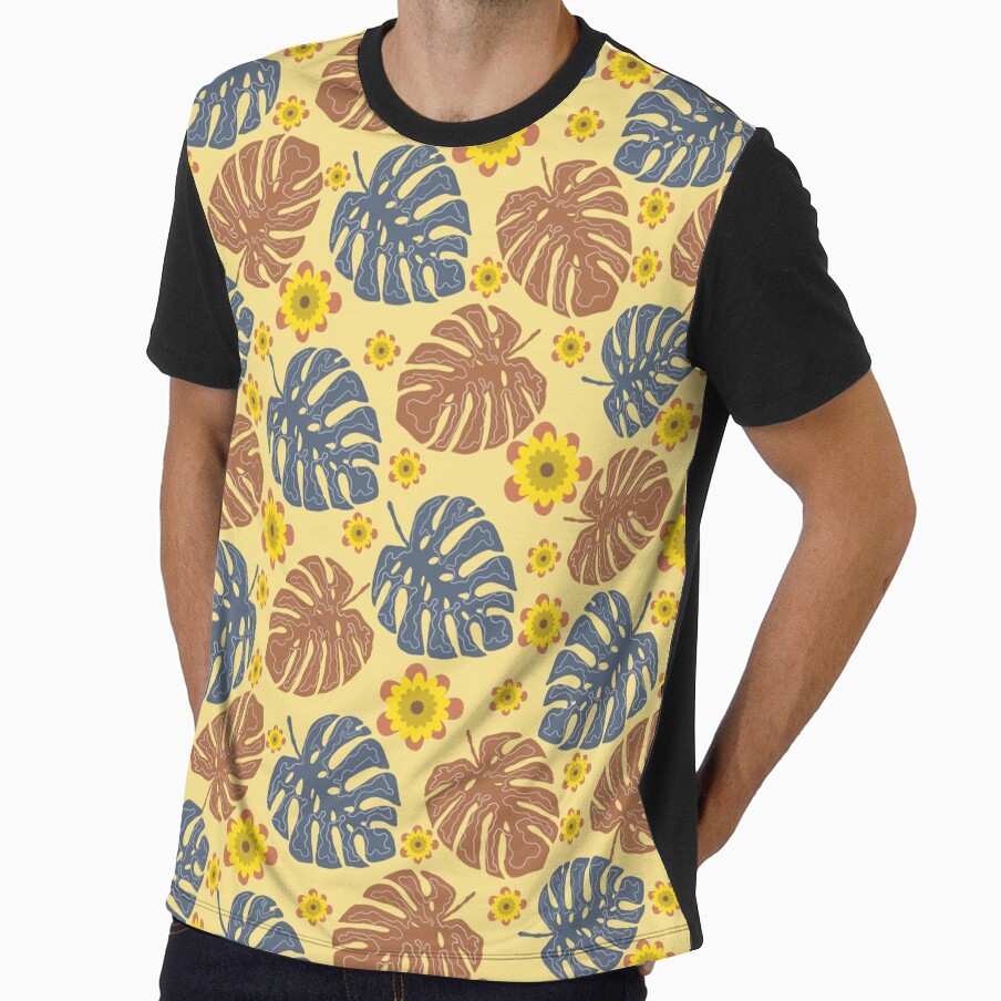 Boho Leaves and Flowers Seamless Pattern by PBJArt
