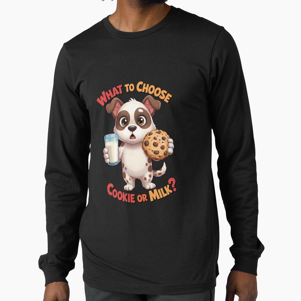 What to Choose – Cookie or Milk? Funny Cookie Cereal Dog Design by Art-Arcade6