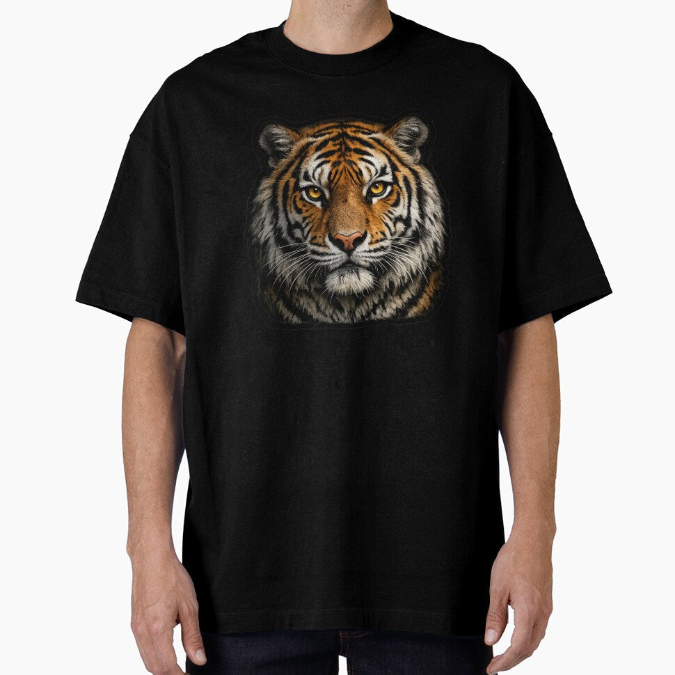 Ultra Realistic Bengal Tiger Sticker – Intense Golden Eyes Wildlife Portrait by irfanshikh