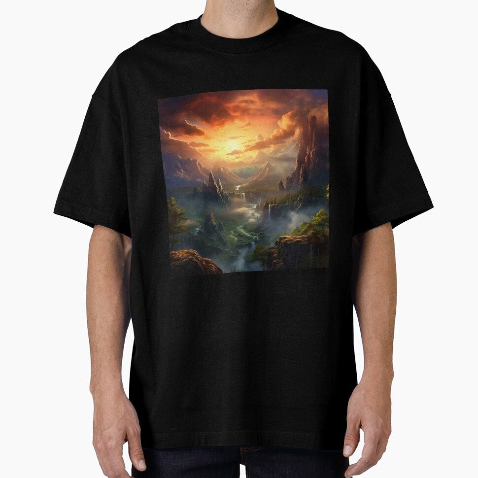 Fantasy Landscape - Beautiful Sunset Valley by Fantasy Masterpiece