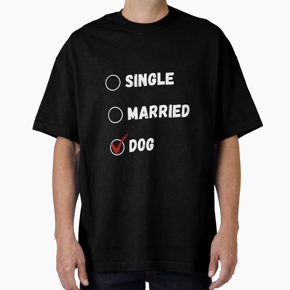 Single Married Dog, Dog Lover Shirt by Sleepy Cat Design