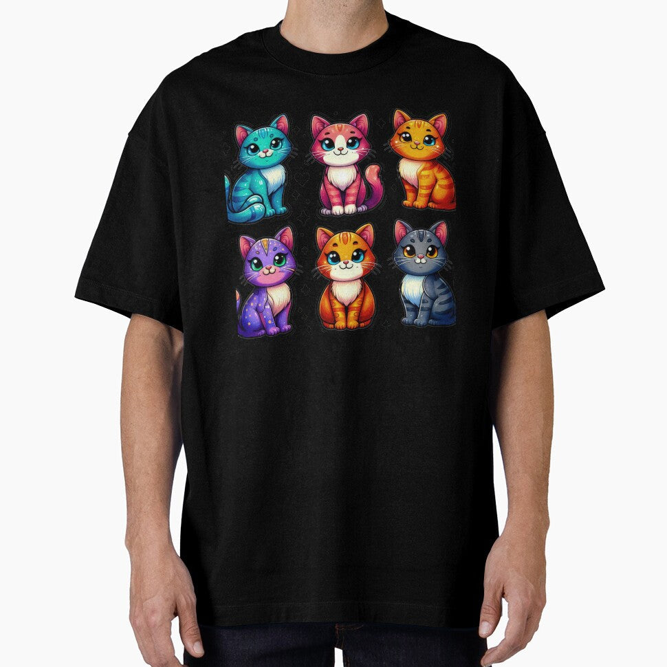 cute funny cat pattern with colorful sweet cats,aesthetic cat art,funny cat,Cat Lover,cute cat,cat pattern by Expressions-Sel