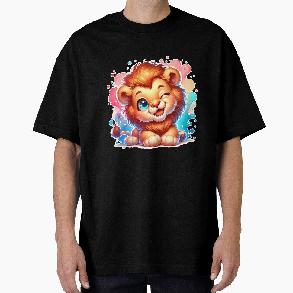 Peeking Lion – Adorable Lion Watercolor Illustration by artedigital99