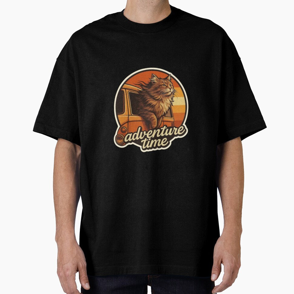 Adventure Time – Retro Cat Vintage 70s Aesthetic | Groovy Kitty Cat Lover Gift Design by Typologystudios