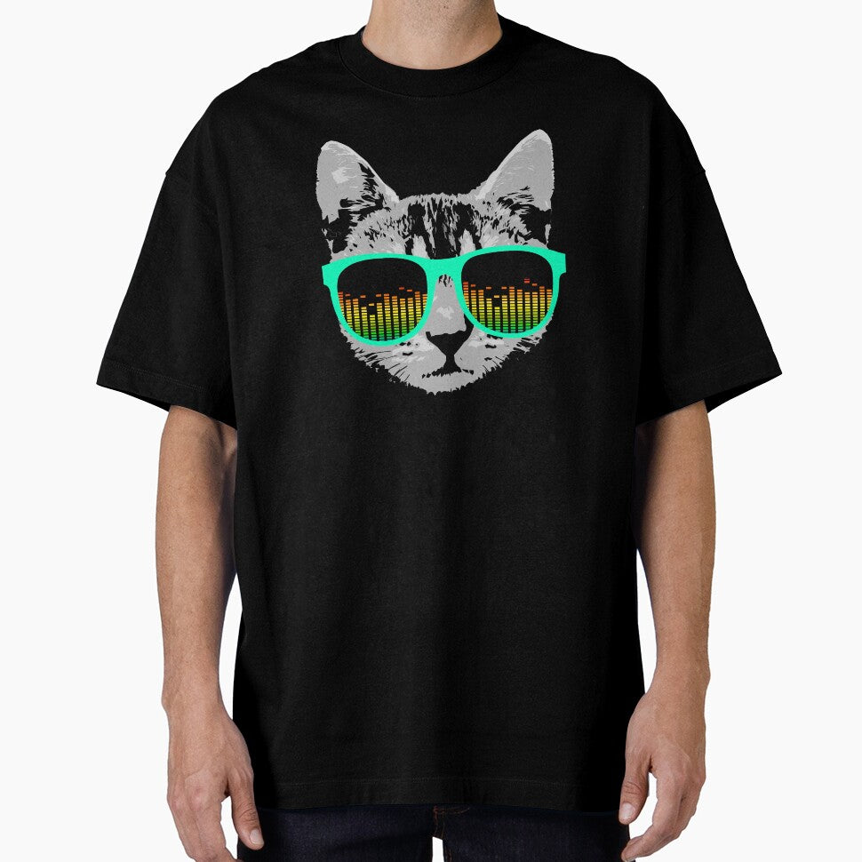 Funny Music Cat with Glasses by ROBOTFACE T-Shirts