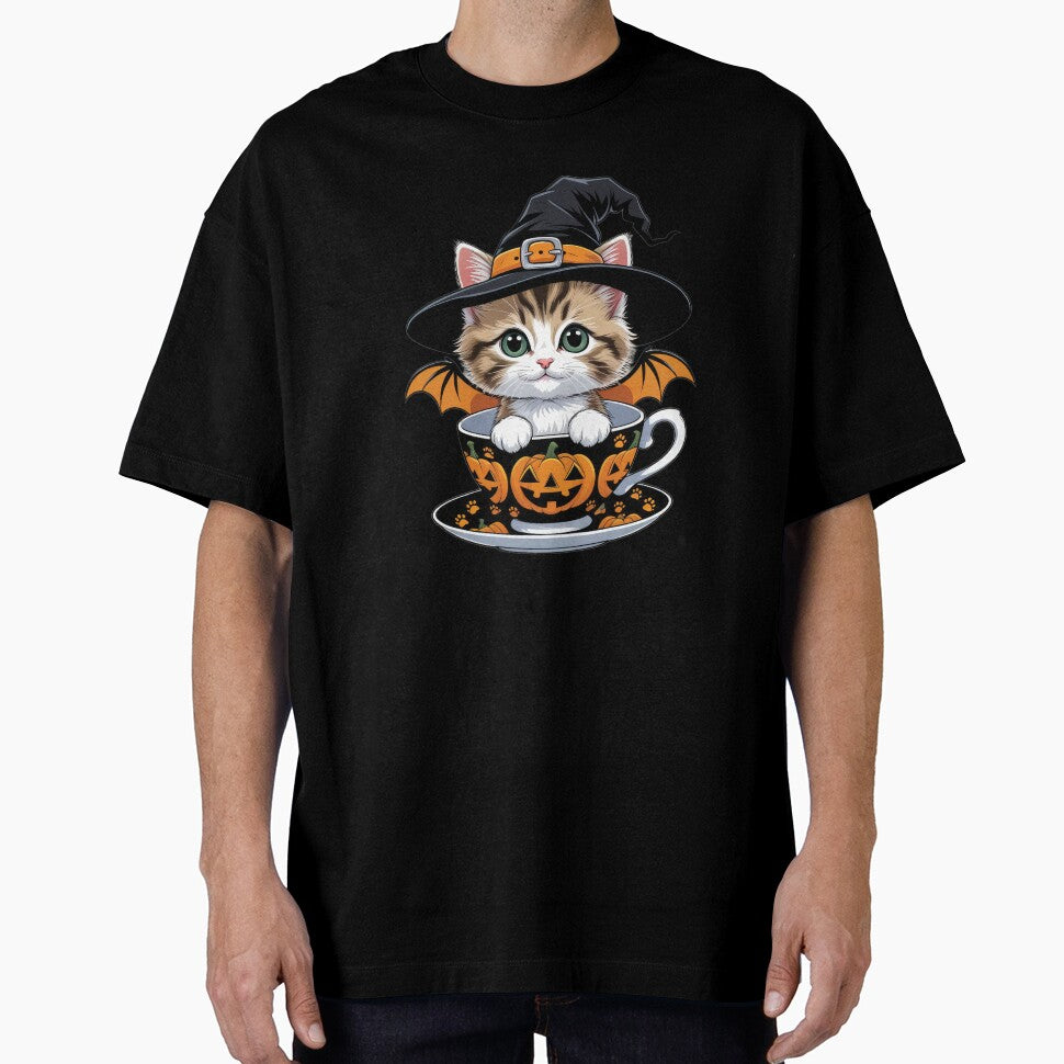 cute funny cat sweet cat wizard sitting in a Halloween cup ,cute cat,cute funny,funny cat by Expressions-Sel