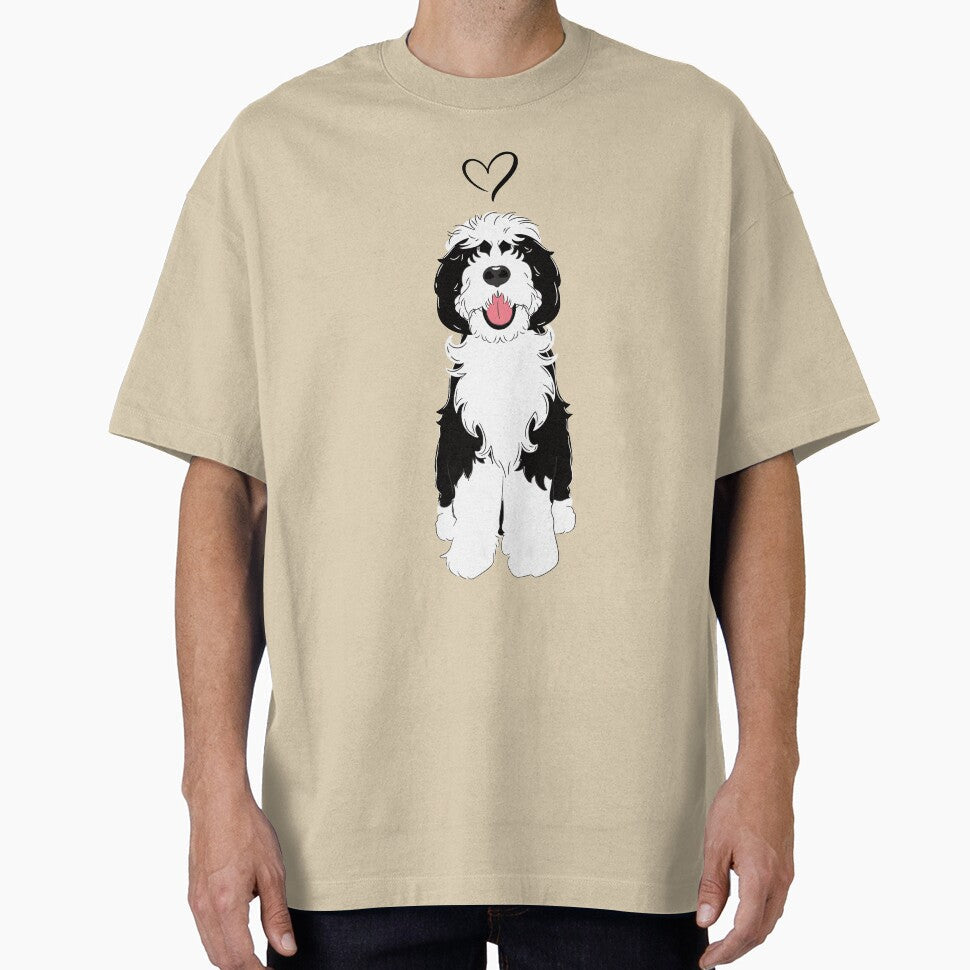 LOVE Black and White Sheepadoodle 1 by Lulupainting