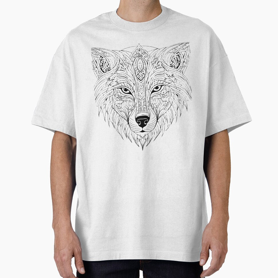 Ornamental Wolf Line Art - 3 by RELAX STATION