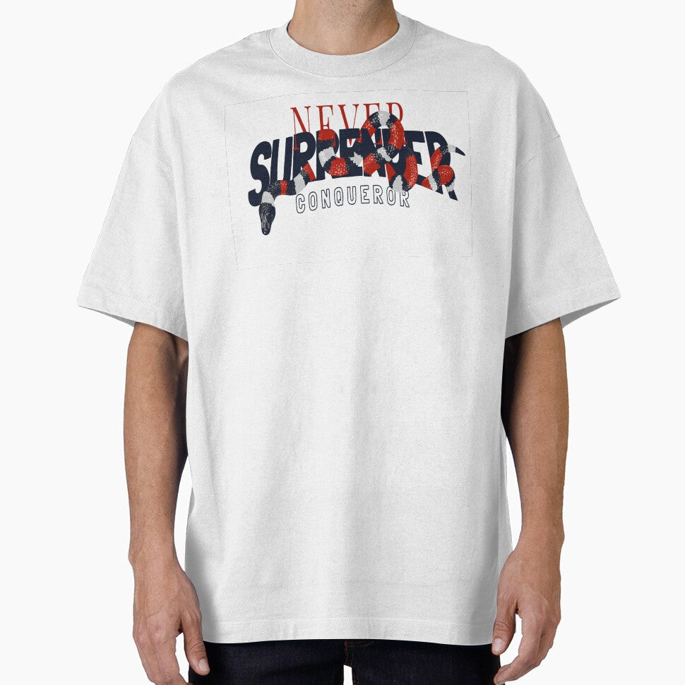 Never Surrender Slogan with Snake Graphics Illustration by Peekonet