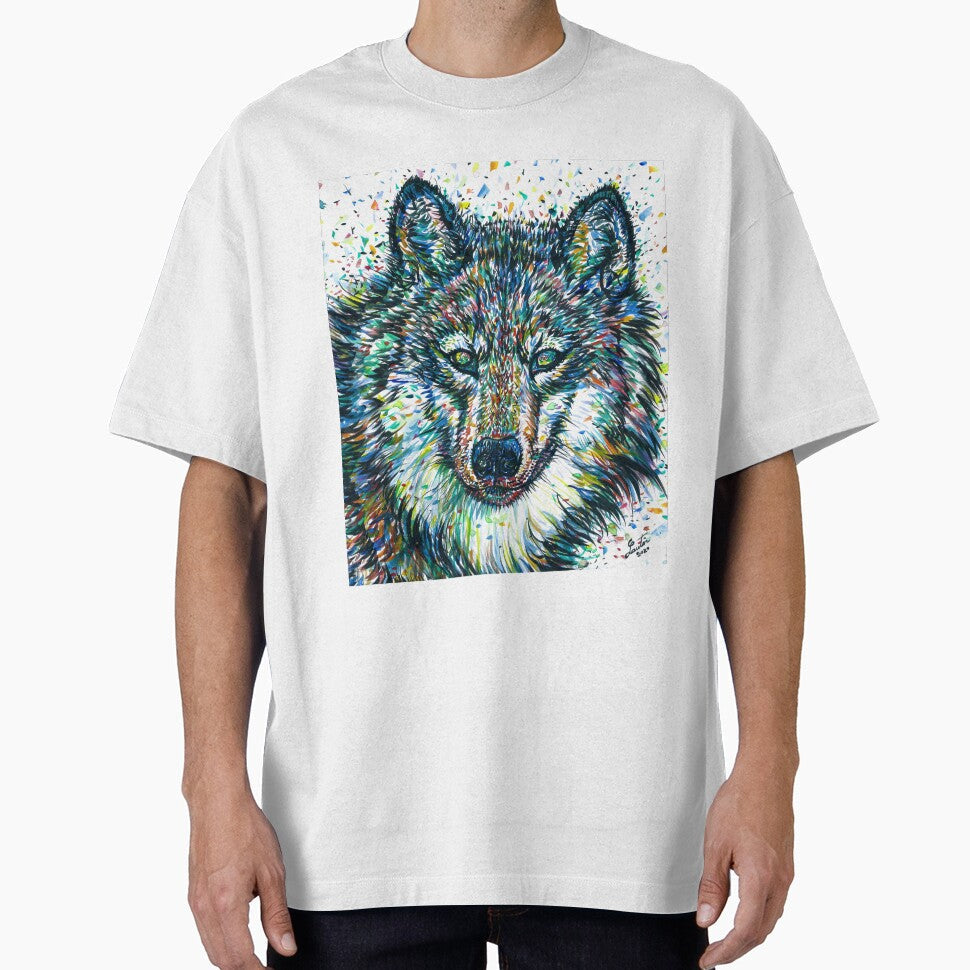 WOLF - watercolor and ink portrait by lautir