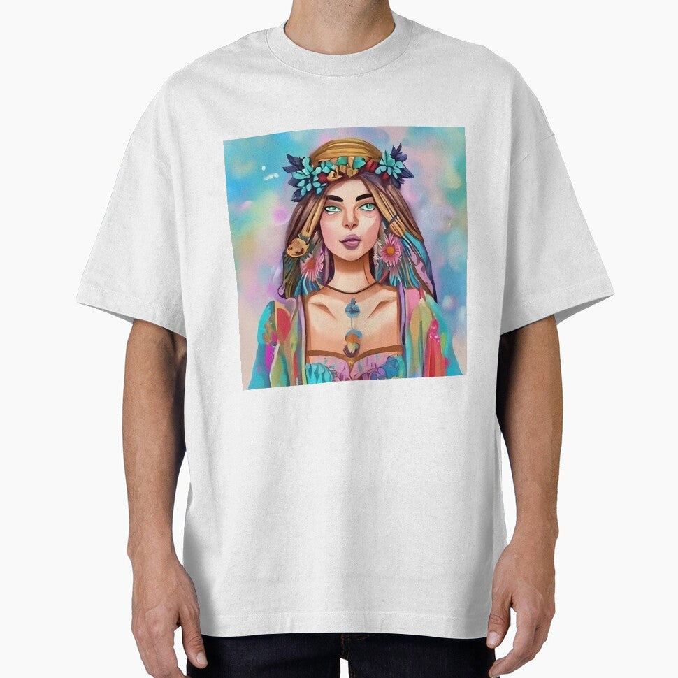 Boho Style Hippie Girl With Flowers by SkyAdr2
