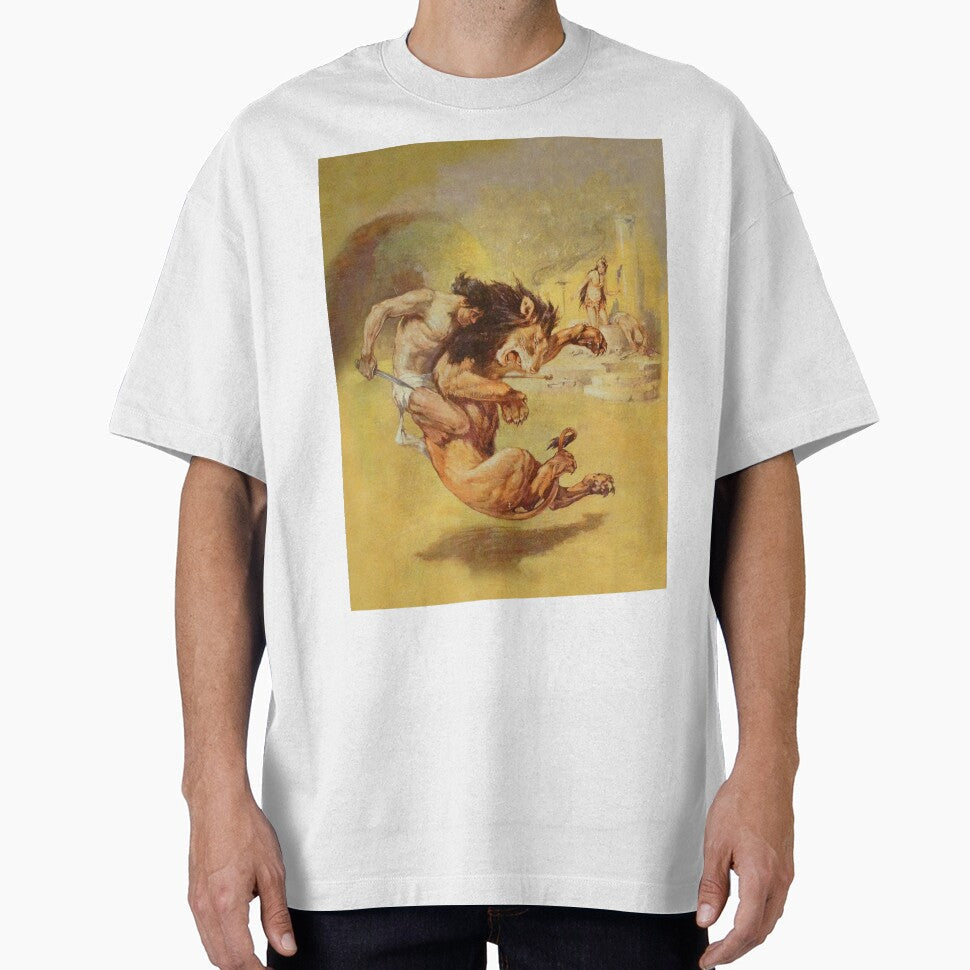 Tarzan wrestling a lion by Vintage Designs +