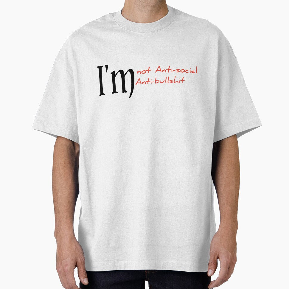 I'm not anti-social I'm anti bullshit quote printed tshirt. by Gudprod
