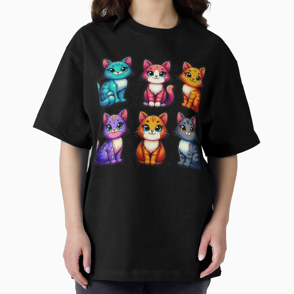 cute funny cat pattern with colorful sweet cats,aesthetic cat art,funny cat,Cat Lover,cute cat,cat pattern by Expressions-Sel