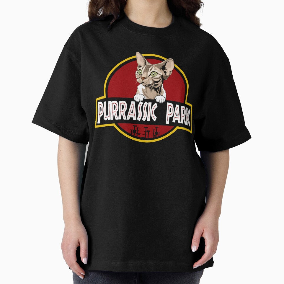 Funny Devon Rex Cat Purrassic Park by Funny Shirts Matter