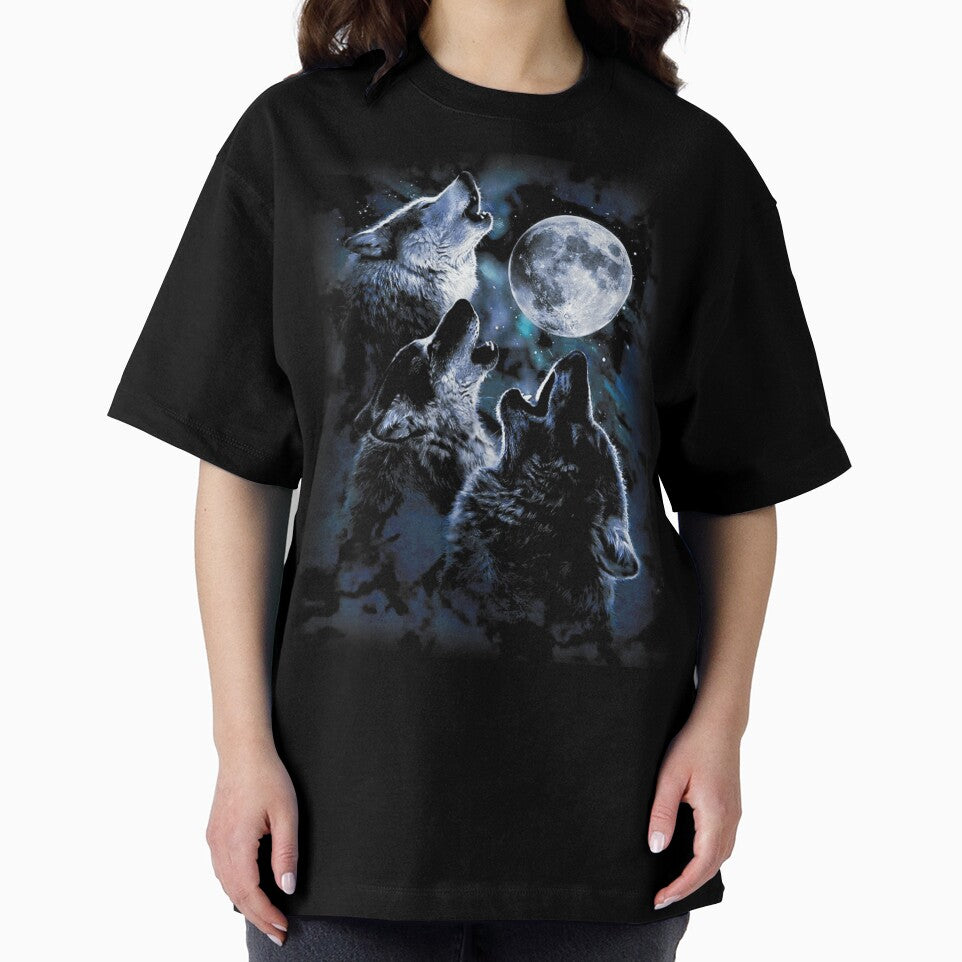 Three Wolves Howling at The Moon - Mystical Wolf Pack by GalenoHenley