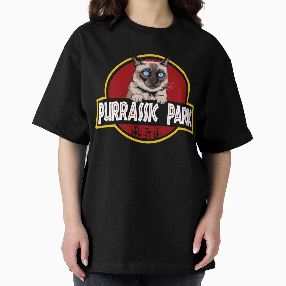 Funny Siamese Cat Purrassic Park by Funny Shirts Matter
