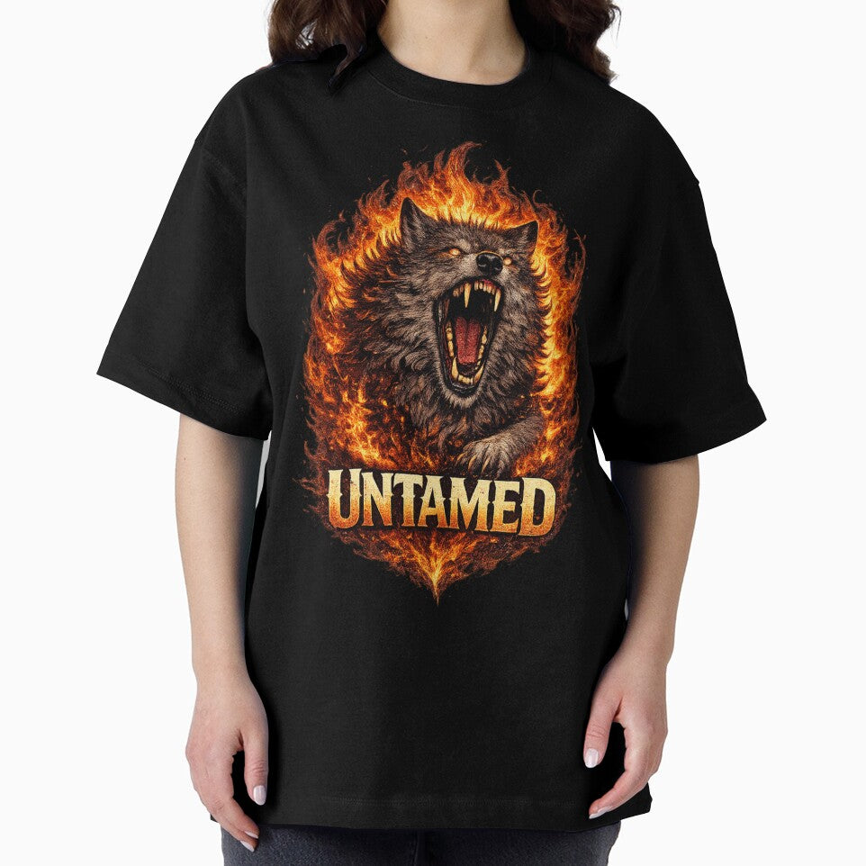 Untamed Wolf in Flames – Fierce Alpha Wild Fire Wolf Graphic by VivaThread