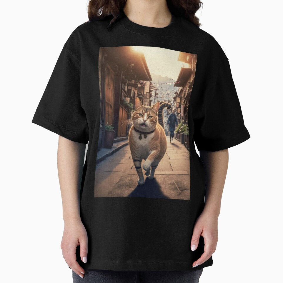 Cute cat walking on a small street by KoolArtDistrict