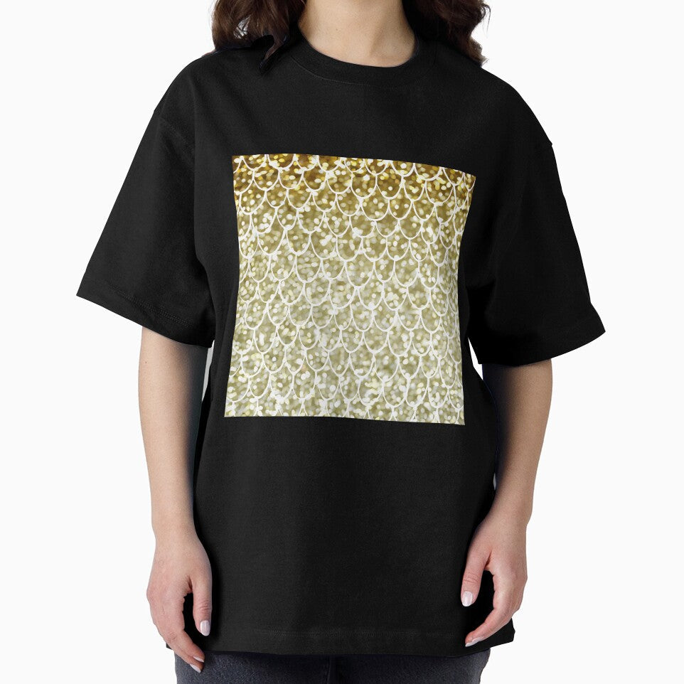Printed image of Golden Bokeh Mermaid Tail pattern by JaReVa