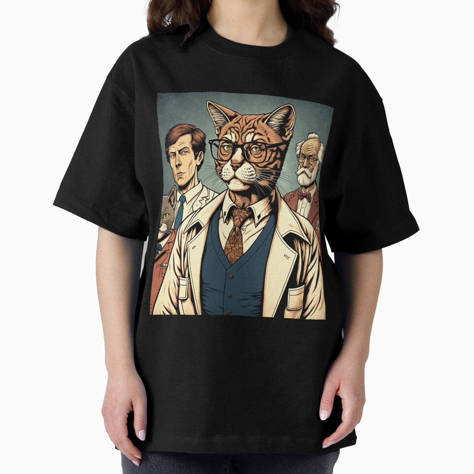 Serious cat portrait wearing glasses by KoolArtDistrict