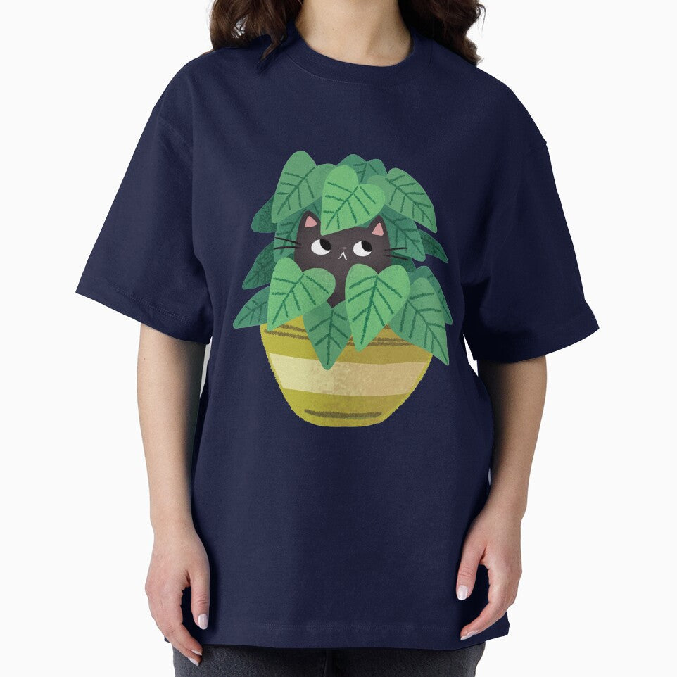 Black Cat In planter by michelledraws