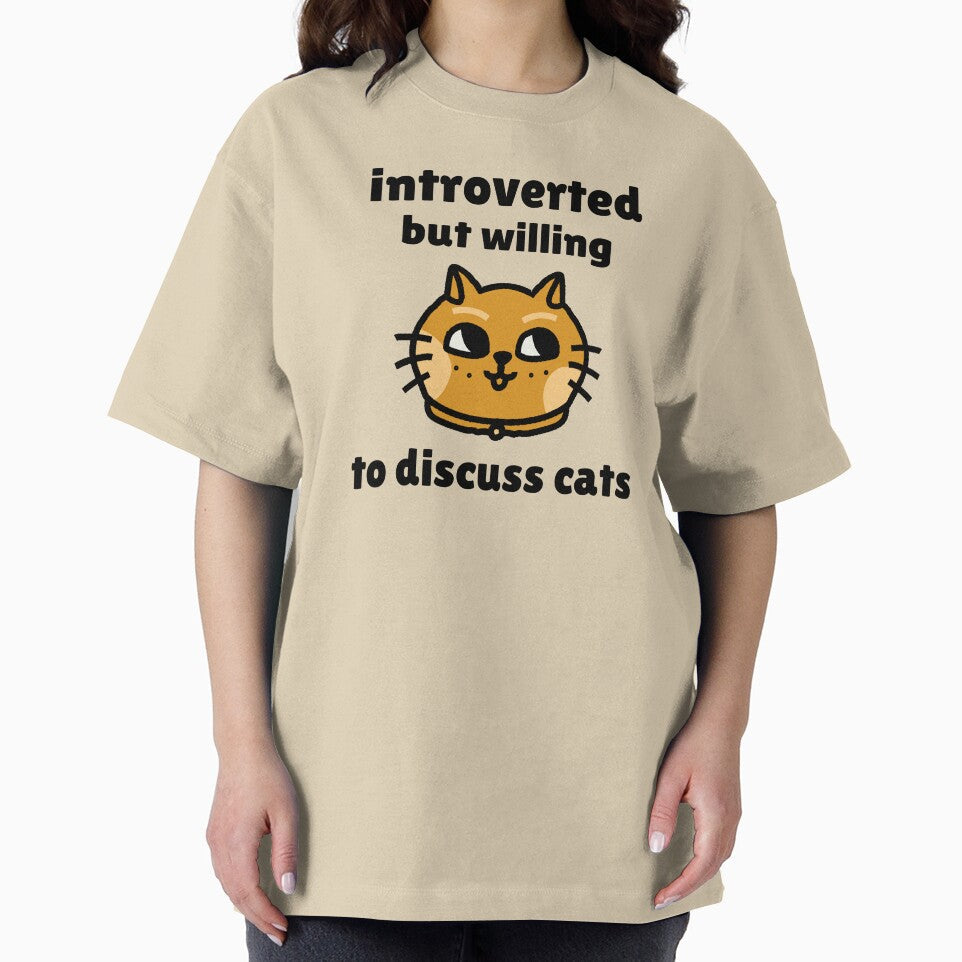 Introverted but willing to discuss cats - Funny Cat Design by Fourmutz