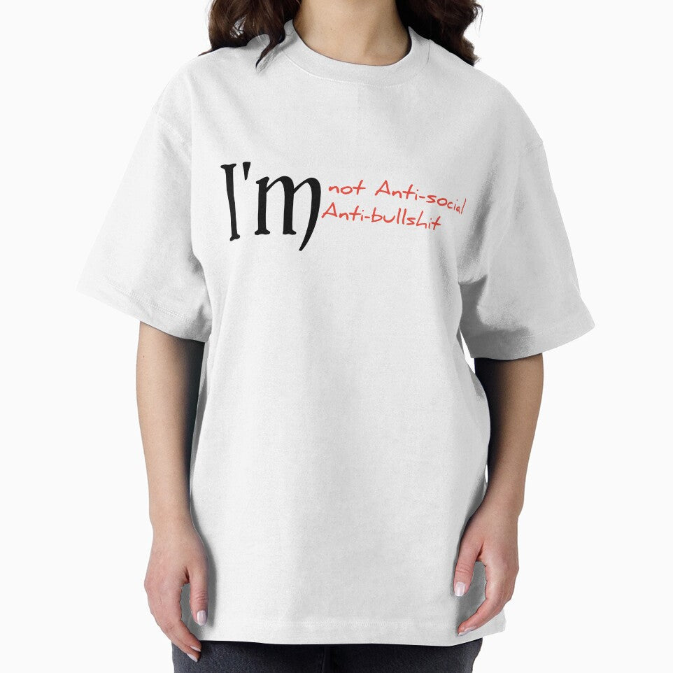 I'm not anti-social I'm anti bullshit quote printed tshirt. by Gudprod
