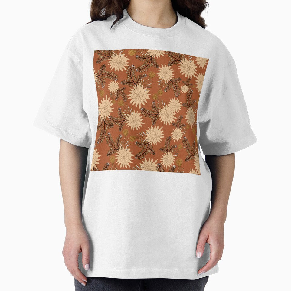 Seamless vintage boho pattern in warm brown-red tones by Line-Aura