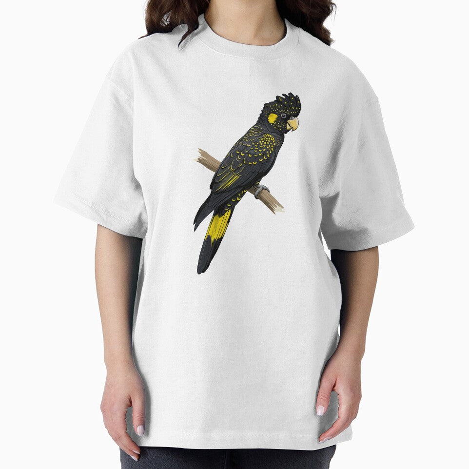 Majestic Black Cockatoo Bird on a Branch by TeeARTHY