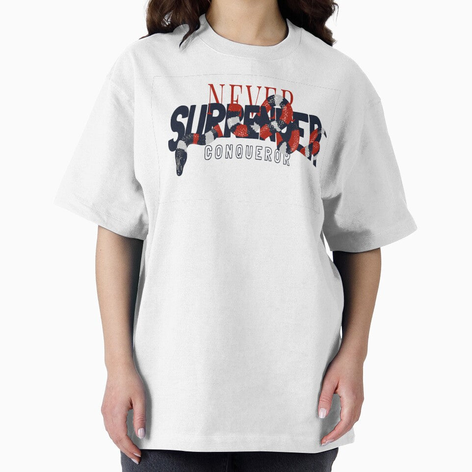 Never Surrender Slogan with Snake Graphics Illustration by Peekonet