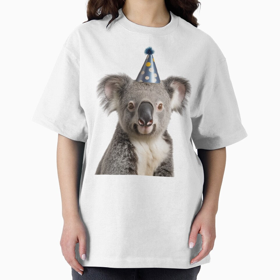 Funny Koala Wearing Birthday Party Hat by LazyOwlStore