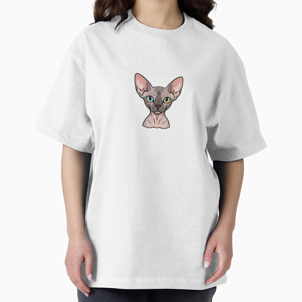 Sphynx cat multicolor eyes by Line & Prime Paws