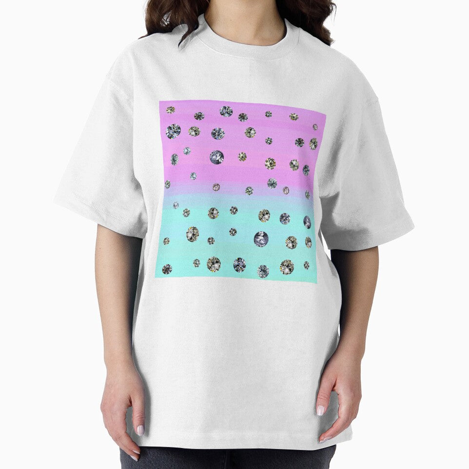 Printed image of Diamond pattern on pink azure gradient background by JaReVa