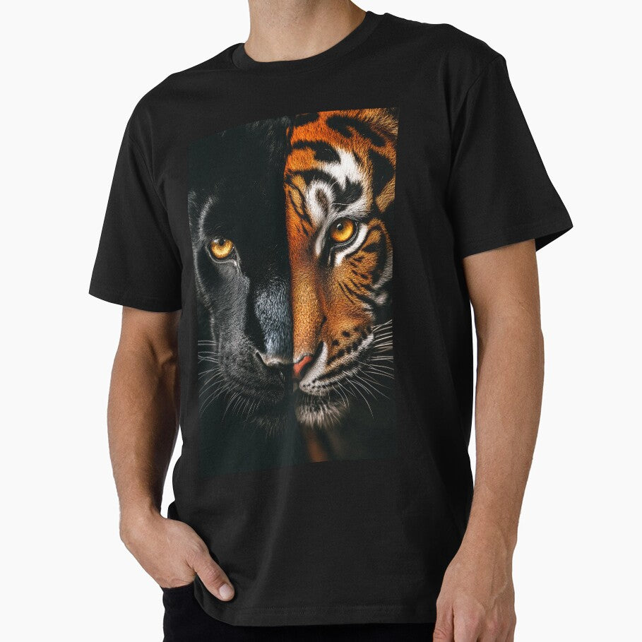 Half tiger Half Black panther double Wildlife portraits by TheArtistOf2022