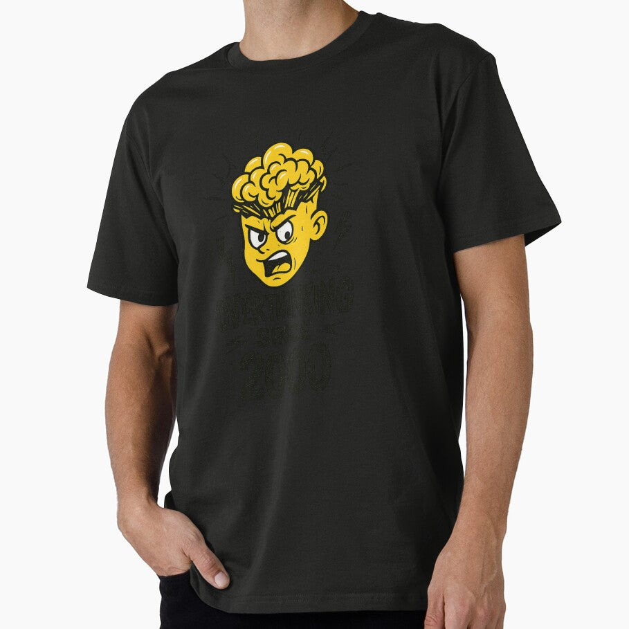 Overthinking Since 2000 T-Shirt, Funny Gift for Thinkers, Unisex Tee by Yigal Joseph