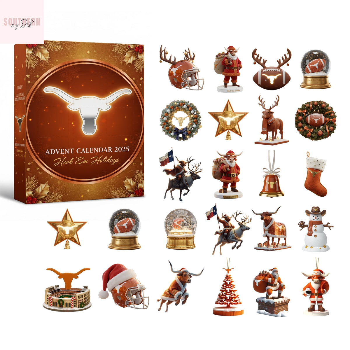 Texas Longhorns Hook Em Holidays Advent Calendar 2025