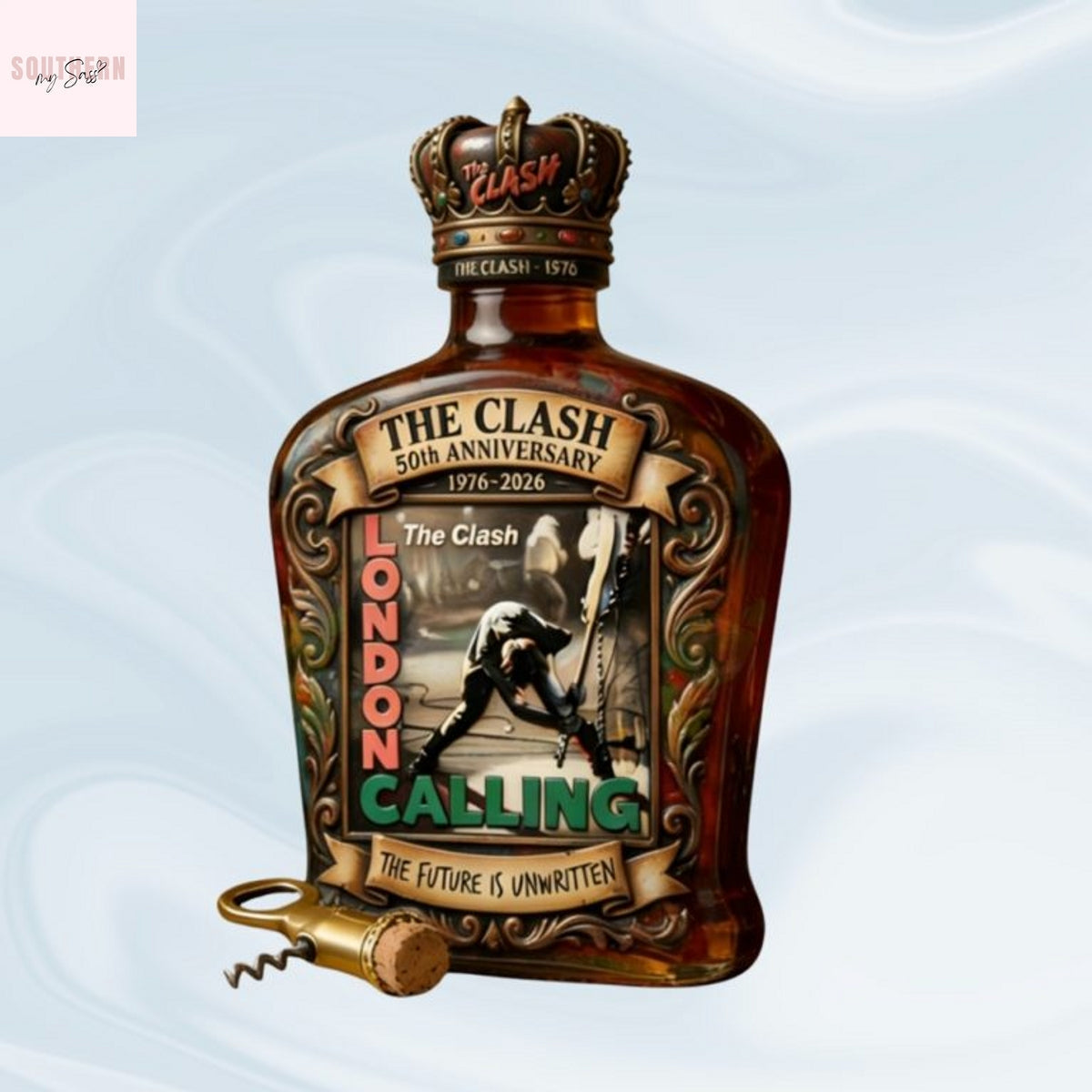 The Clash 50Th Anniversary London Calling Whiskey Bottle