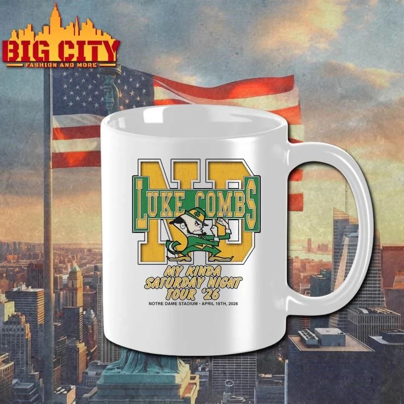 Luke Combs South Bend Indiana 2026 Tour At Notre Dame Stadium April 18 2026 Notre Dame Fighting Irish Big Logo Shirt