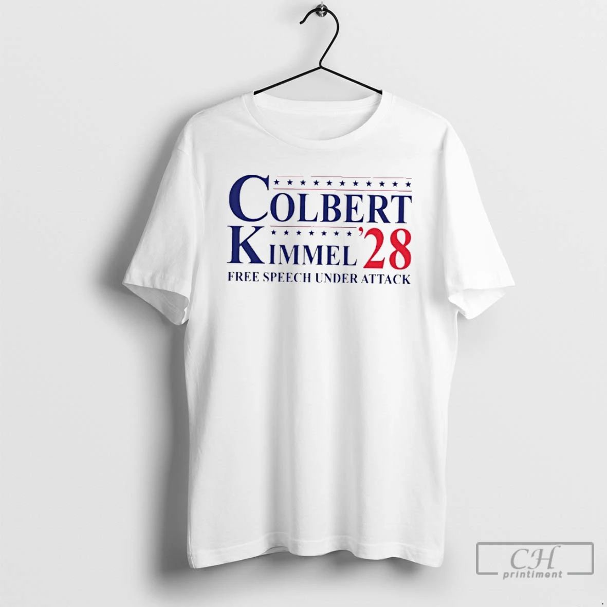 Premium Colbert Kimmel 2028 Free Speech Under Attack T Shirts