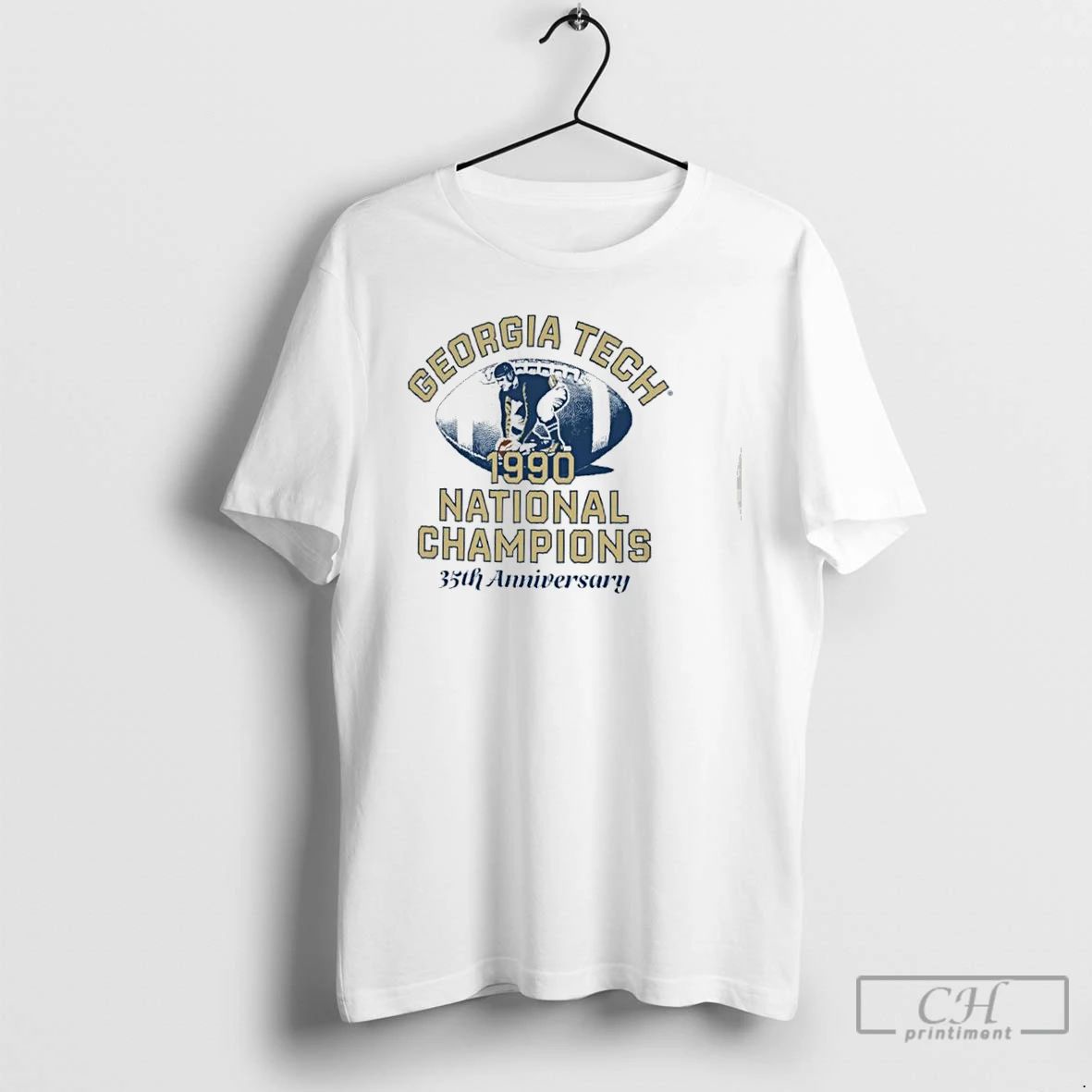 Premium Georgia Tech Yellow Jackets 1990 National Champs Anniversary Retro T Shirts