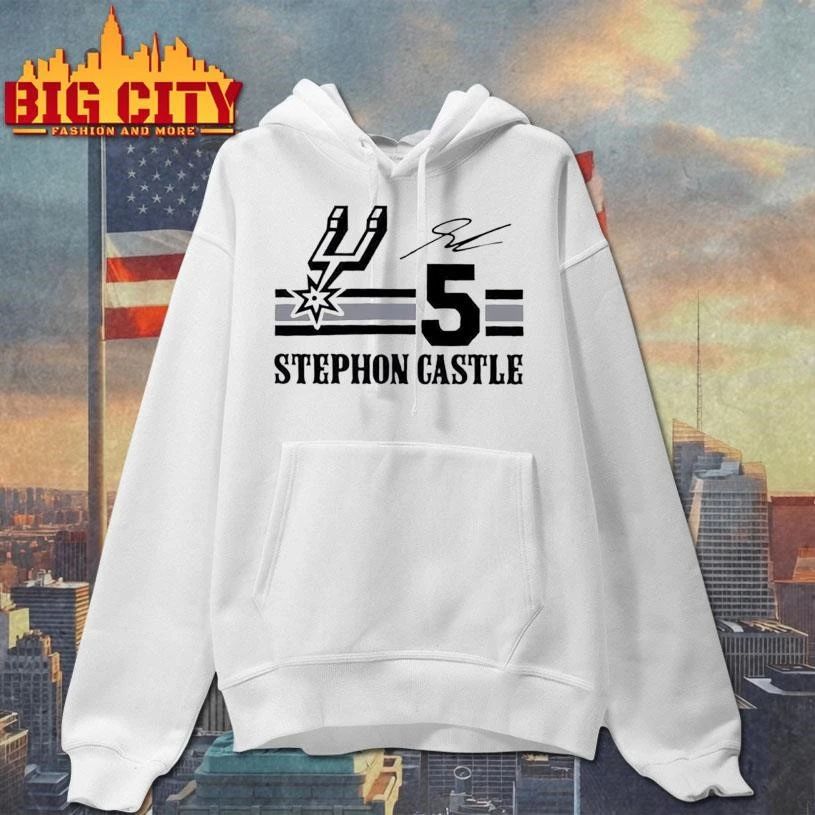Stephon Castle 5 San Antonio Spurs 2026 NBA Playoff Signature Shirt
