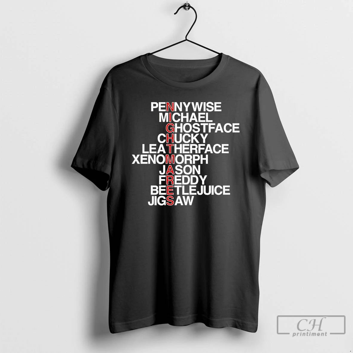 Premium Nightmares Pennywise Michael Ghostface Chucky Leatherface T Shirts