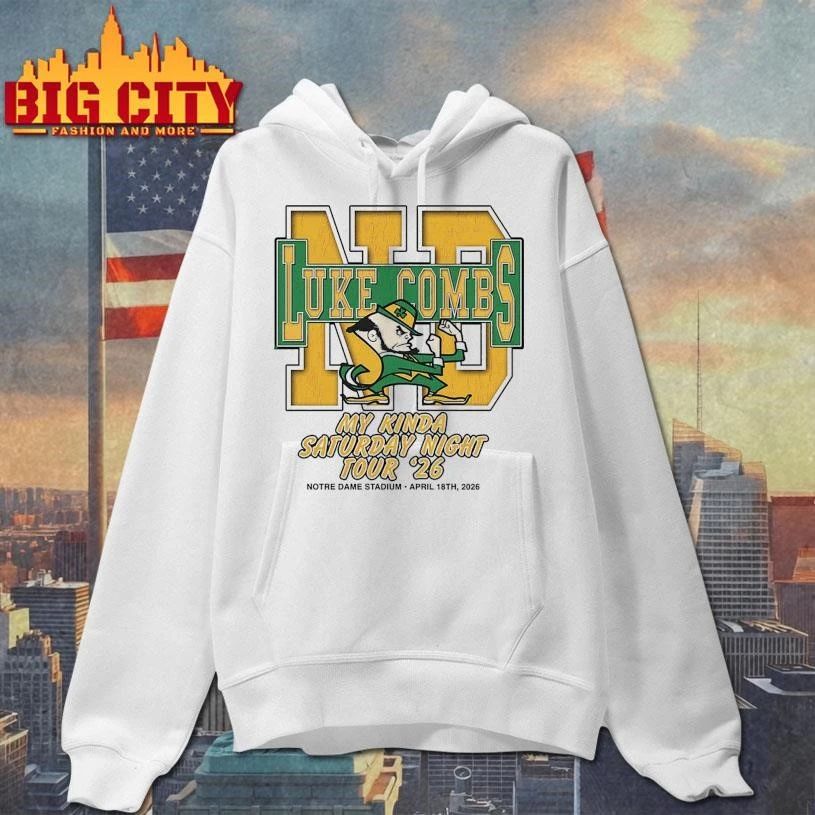 Luke Combs South Bend Indiana 2026 Tour At Notre Dame Stadium April 18 2026 Notre Dame Fighting Irish Big Logo Shirt