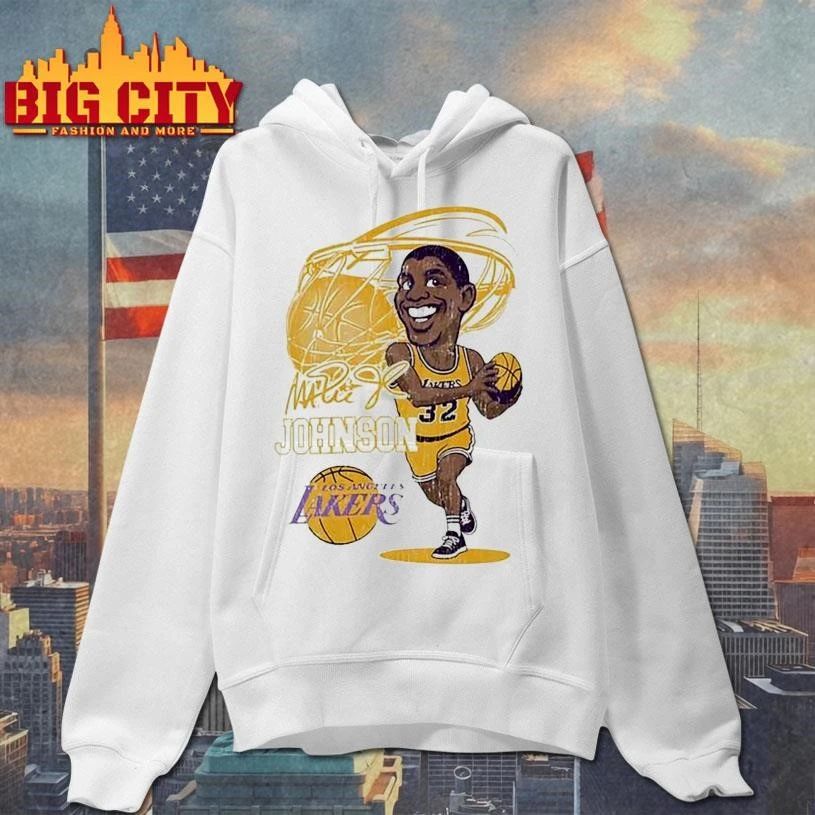 Magic Johnson Los Angeles Lakers NBA Signature Caricature Shirt