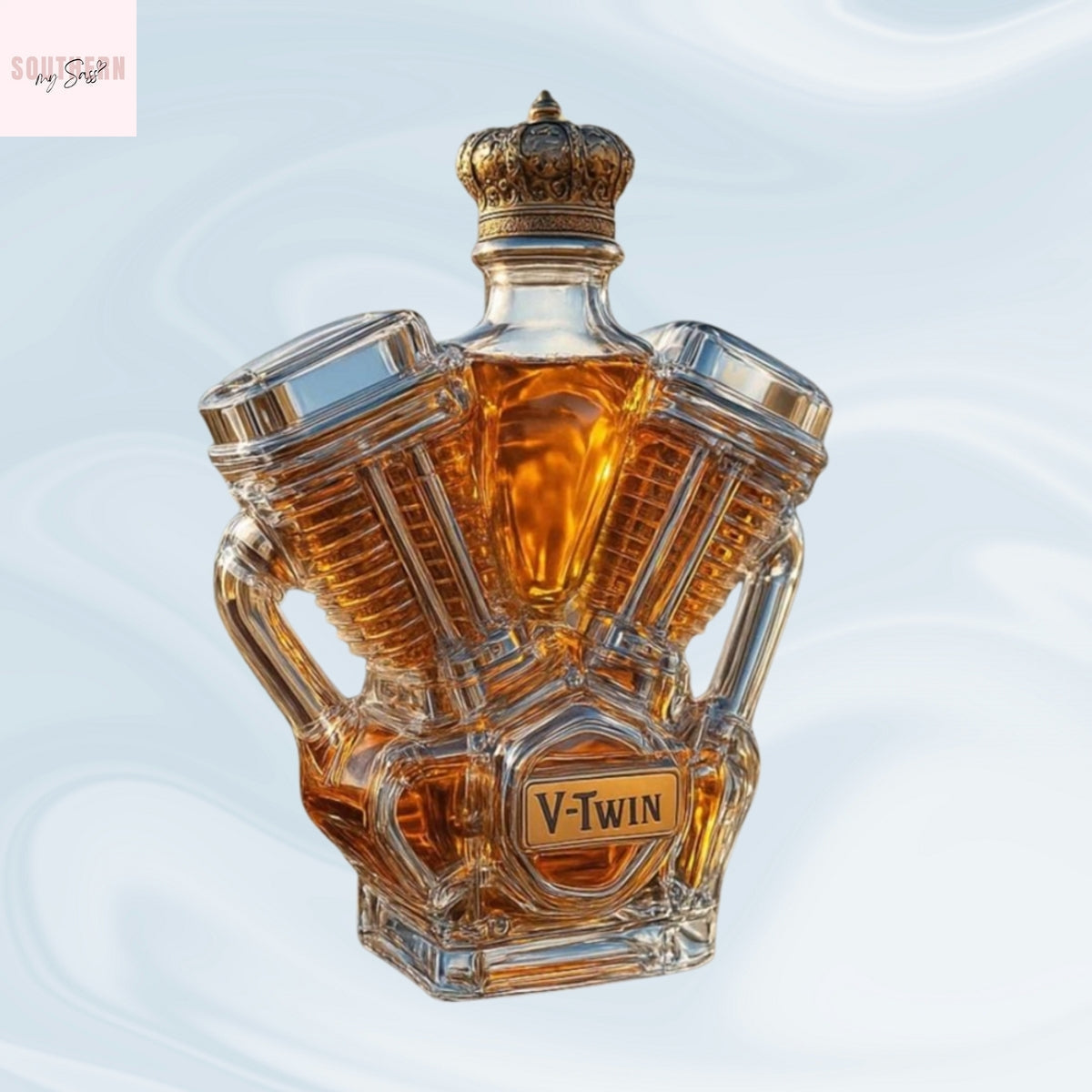 Vtwin Motocycle Whiskey Bottle